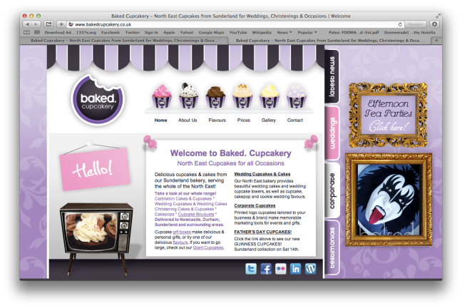Baked Cupcakery Old Website